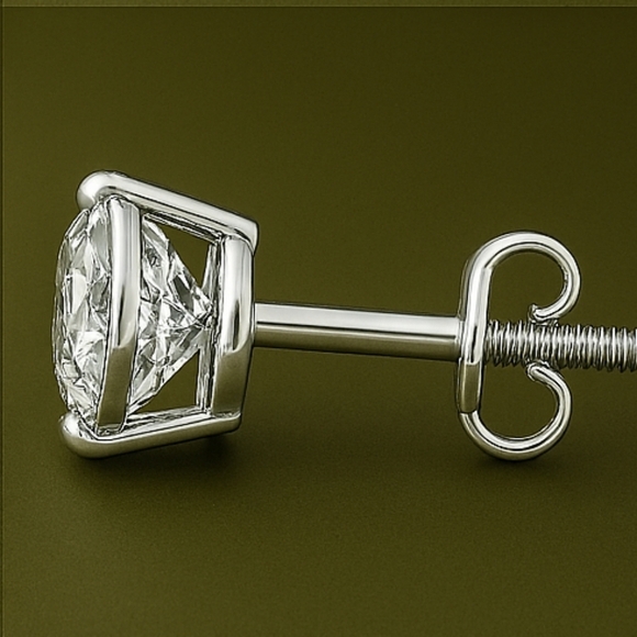 1 CT Lab Grown Diamond Stud Earrings | G VS | 14K Gold Yellow, White or Rose - Picture 9 of 9